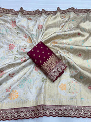 Premium Dola Silk Banarasi Lace Border Saree