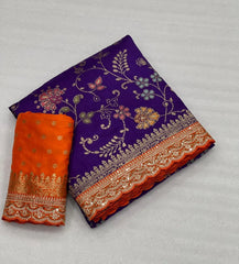 Premium Dola Silk Banarasi Lace Border Saree