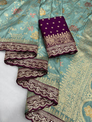 Premium Dola Silk Banarasi Lace Border Saree