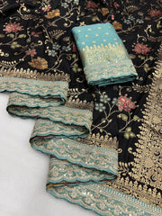 Premium Dola Silk Banarasi Lace Border Saree