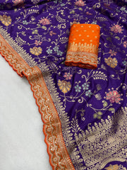 Premium Dola Silk Banarasi Lace Border Saree