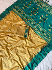 Handloom Soft Silk Muniya Border Rich Saree