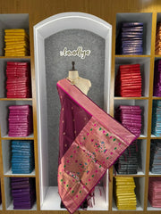 Pure Zari Geomatric Motif Paithani Dupatta