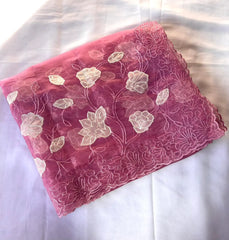 Designer Pure Chanda Kora Silk Embroidered Saree