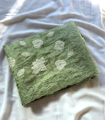 Designer Pure Chanda Kora Silk Embroidered Saree