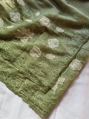 Designer Pure Chanda Kora Silk Embroidered Saree