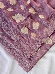 Designer Pure Chanda Kora Silk Embroidered Saree