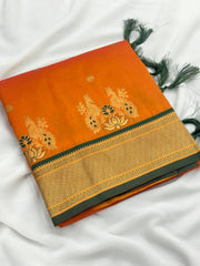 Soft Silk Paithani Traditional Pallu & Peacock Border Saree