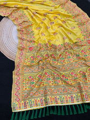 Pashmina Kashmiri Meenakari Silk Saree