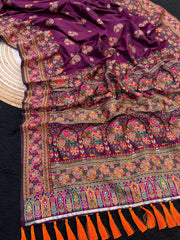 Pashmina Kashmiri Meenakari Silk Saree