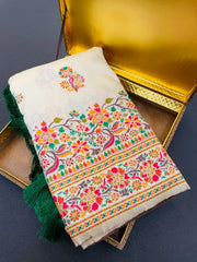 Pashmina Kashmiri Meenakari Silk Saree