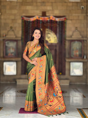 Harmony Paithani Soft Silk Meenakari Peacock Pallu Saree