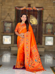 Harmony Paithani Soft Silk Meenakari Peacock Pallu Saree