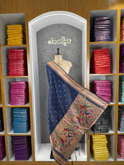 Pure Zari Temple Parrot Paithani Dupatta