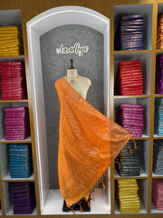Pure Zari Weaving Viscose Silk Bandhani Dupatta