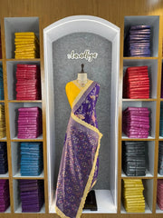Heavy Dola Silk Weaving & Embroidery Border Saree (Unstiched Blouse)