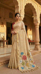 Premium Soft Muga Cotton Rich Flowery Pallu Saree