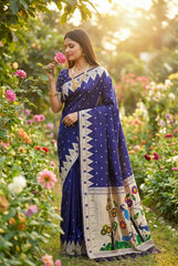 Soft Paithani Silk Peacock Pallu Saree