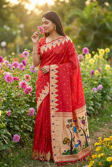 Soft Paithani Silk Peacock Pallu Saree