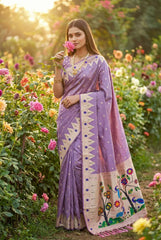 Soft Paithani Silk Peacock Pallu Saree