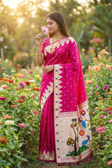 Soft Paithani Silk Peacock Pallu Saree