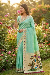 Soft Paithani Silk Peacock Pallu Saree