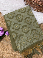 Chanderi Mul Cotton Jamdani Weaving Saree