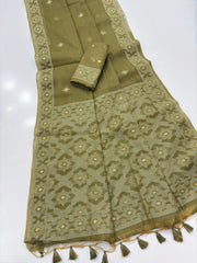 Chanderi Mul Cotton Jamdani Weaving Saree