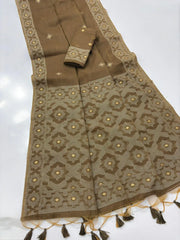 Chanderi Mul Cotton Jamdani Weaving Saree