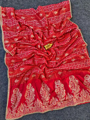 Premium Dola Silk Floral Weaved Pallu Saree