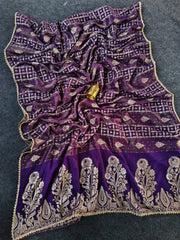 Premium Dola Silk Floral Weaved Pallu Saree