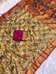 Brocade Tissue Silk Paithani Sarees