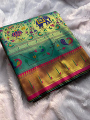 Brocade Tissue Silk Paithani Sarees