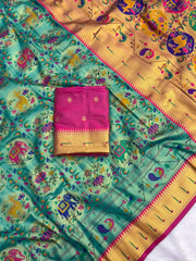 Brocade Tissue Silk Paithani Sarees