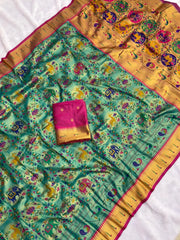 Brocade Tissue Silk Paithani Sarees
