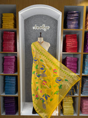 Paithani Soft Silk Lotus Jaal Dupatta