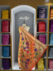 Paithani Soft Silk Lotus Jaal Dupatta