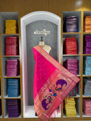 Soft Paithani Silk Peacock Zari Pallu Dupatta | Festive & Wedding Wear