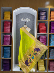 Soft Paithani Silk Peacock Zari Pallu Dupatta | Festive & Wedding Wear