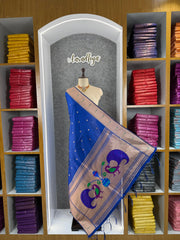 Soft Paithani Silk Peacock Zari Pallu Dupatta | Festive & Wedding Wear