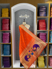 Soft Paithani Silk Peacock Zari Pallu Dupatta | Festive & Wedding Wear