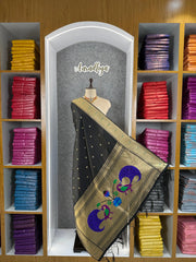 Soft Paithani Silk Peacock Zari Pallu Dupatta | Festive & Wedding Wear