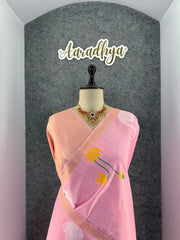 Most Trending Swan Lotus Khadi Raw SIlk Paithani Saree