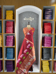 Most Trending Swan Lotus Khadi Raw SIlk Paithani Saree