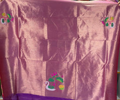 Most Trending Swan Lotus Khadi Raw SIlk Paithani Saree