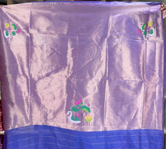 Most Trending Swan Lotus Khadi Raw SIlk Paithani Saree
