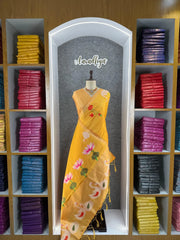 Most Trending Swan Lotus Khadi Raw SIlk Paithani Saree