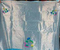 Most Trending Swan Lotus Khadi Raw SIlk Paithani Saree