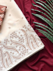 Pure Kota Silk All-Over Embroidery Work Saree