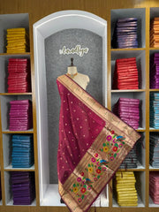 Pure Paithani Silk Weaving Zari Paithani Duppata